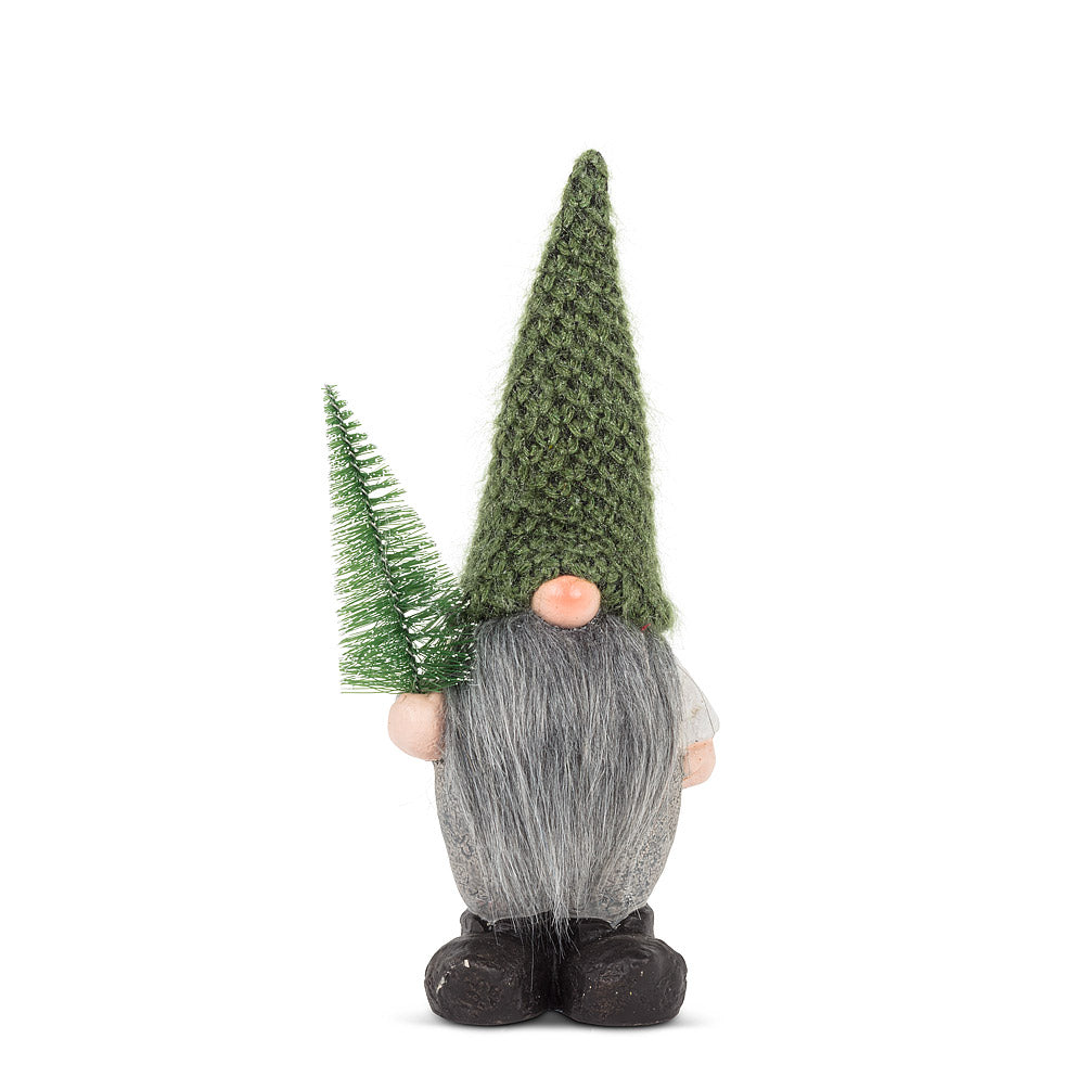 Medium Gnome with Knit Hat and Tree