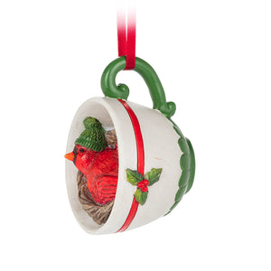 Cardinal In Teacup Ornament