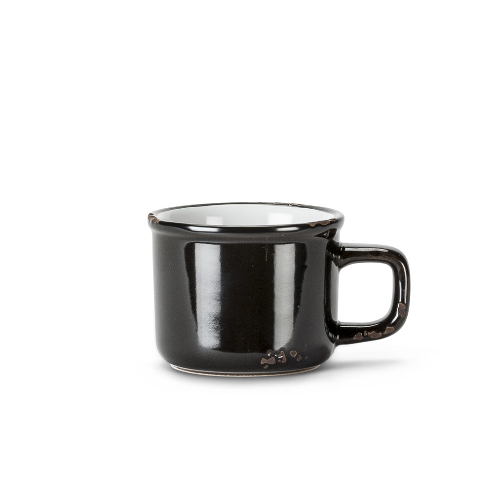 Black Enamel Look Espresso Mug