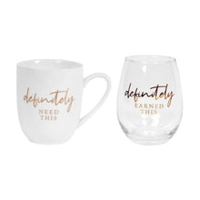 Load image into Gallery viewer, Definitely Need Coffee Mug/Wine Glass Set
