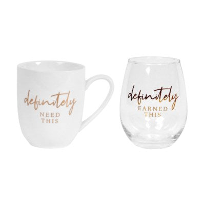 Definitely Need Coffee Mug/Wine Glass Set