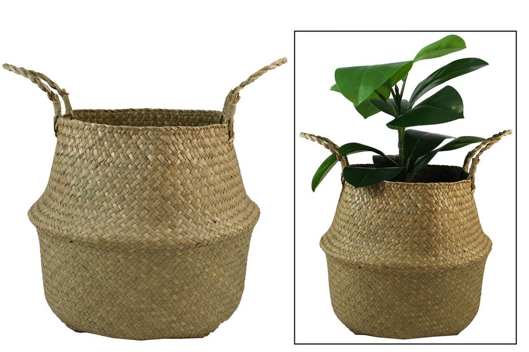Natural Woven Seagrass Basket With Handles