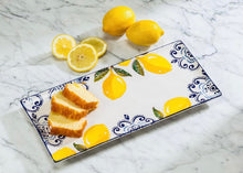 Load image into Gallery viewer, Sorrento Lemon Print Small Rectangle Platter
