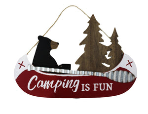 Camping Is Fun Plaque (PICKUP ONLY)