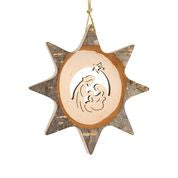 Nativity 8-Point Star Wood Ornament