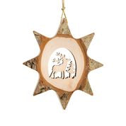 Deer Star Wood Ornament