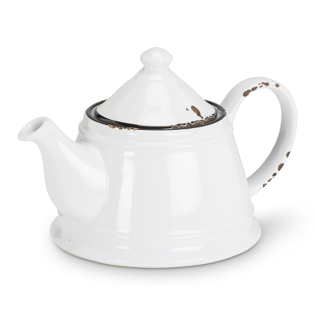 White Enamel Look Teapot
