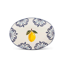 Load image into Gallery viewer, Sorrento Lemon Print Medium Oval Platter
