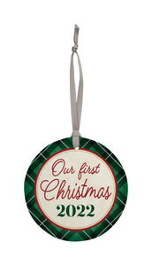 Our First Christmas 2022 Wood Ornament