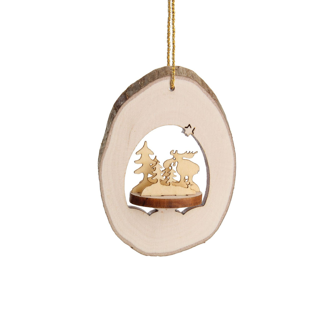 Moose 3-D Wood Ornament (Small)