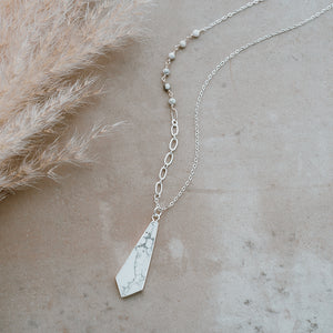 Avalon Necklace - Silver/Howlite