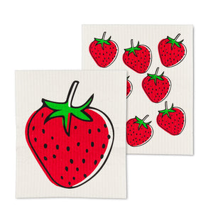 Strawberry Swedish Dishcloths - Set of 2