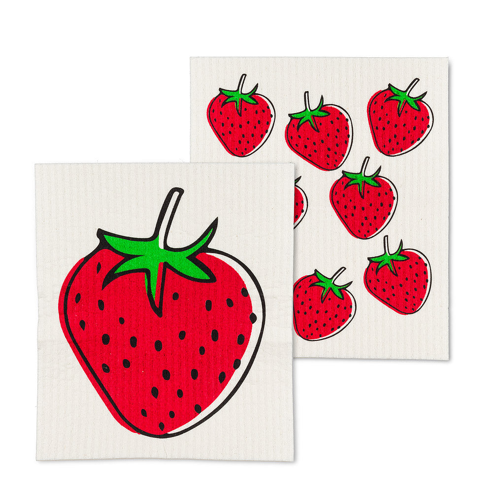 Strawberry Swedish Dishcloths - Set of 2