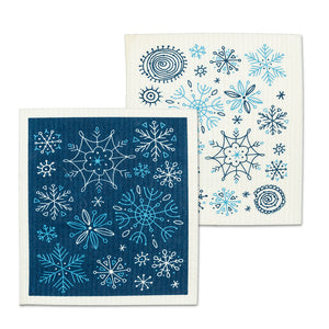 Allover Snowflake Swedish Dishcloths - Set of 2