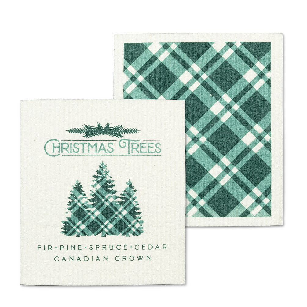 Christmas Tree Farm Swedish Dishcloths - Set of 2