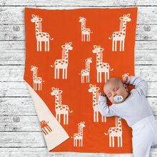 Load image into Gallery viewer, Orange Giraffe Small Throw 32&quot;x40&quot;
