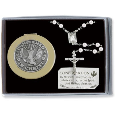 Pearl Confirmation Boxed Rosary