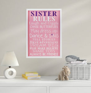 Sister Rules Sign (PICKUP ONLY)