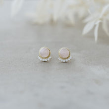 Load image into Gallery viewer, Admiration Studs - Gold/Rose Quartz
