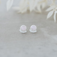 Load image into Gallery viewer, Admiration Studs - Silver/Rose Quartz
