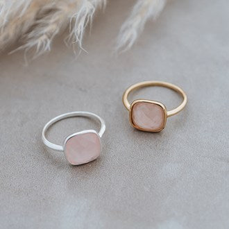 Ala Mode Ring - Silver/Rose Quartz