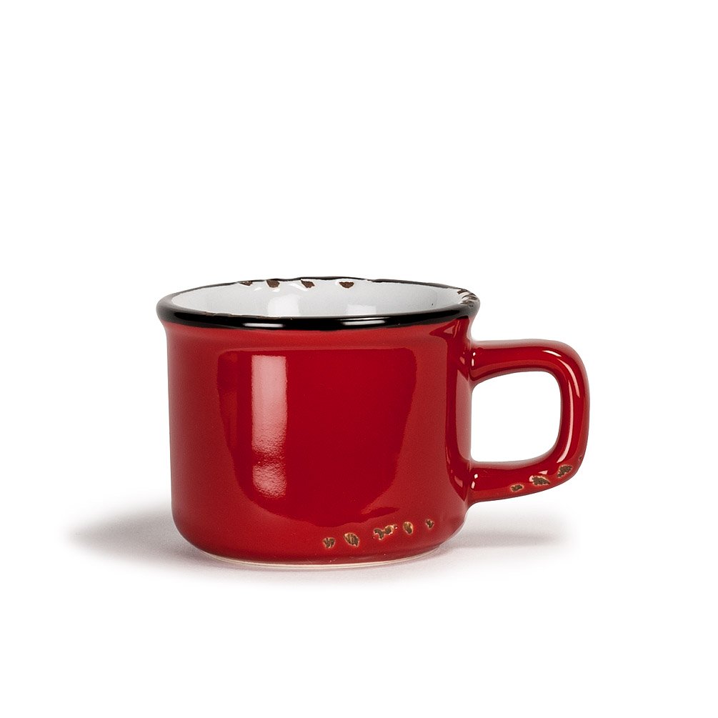 Red Enamel Look Espresso Mug