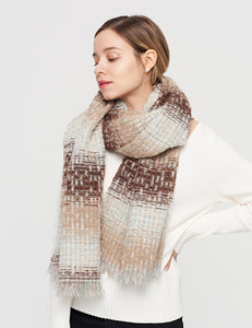 Brown Speckled Stripe Scarf