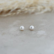 Load image into Gallery viewer, Baby Pearl Studs - White/Silver
