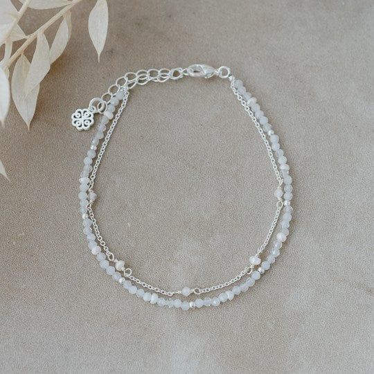 Bethany Bracelet - Silver/White Moon Stone/White Pearl