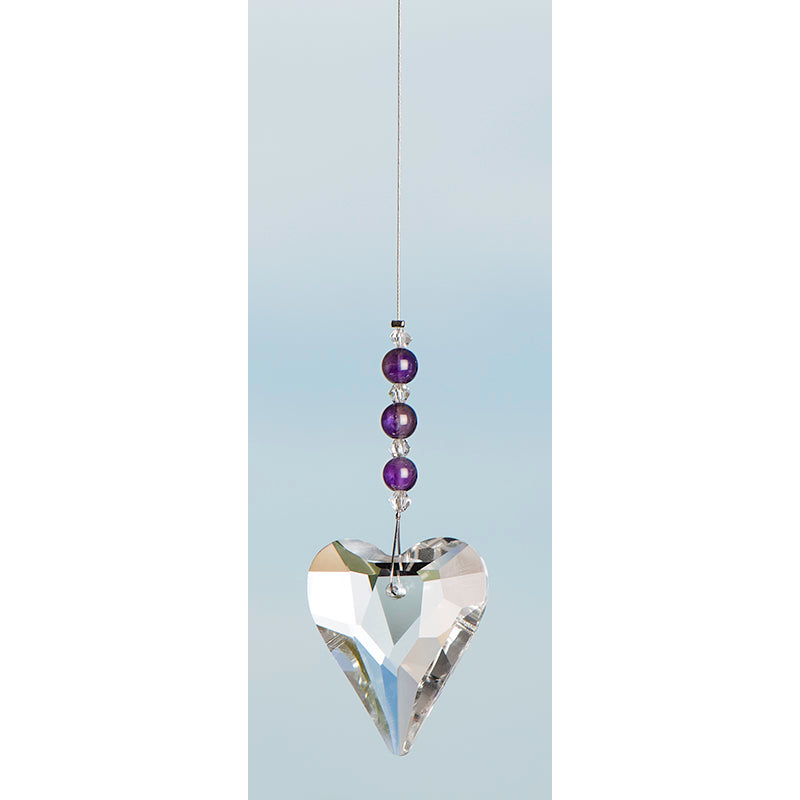 C316H Healing Hearts Energy Stones With 38mm Heart - Amethyst