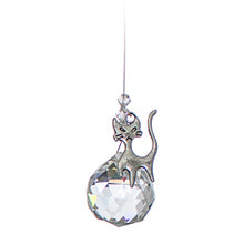 Load image into Gallery viewer, C370 Pewter Cat Chakra Suncatcher
