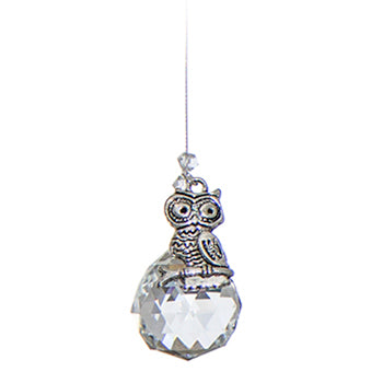 C370 Pewter Owl Chakra Suncatcher