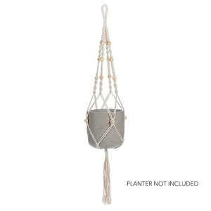 Macrame Planter Hanger with Tail & Beads