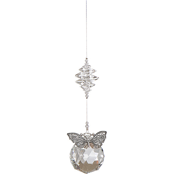C550 Crystal Ball With Butterfly - Clear