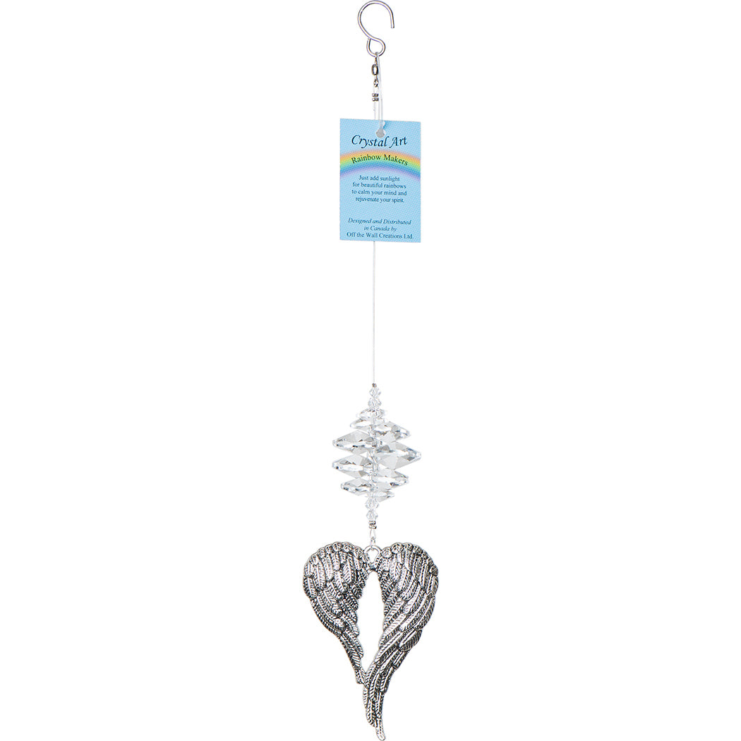 C580 Large Angel Wings Suncatcher - Clear