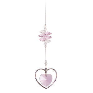 C600 Double Heart Suncatcher - Pink