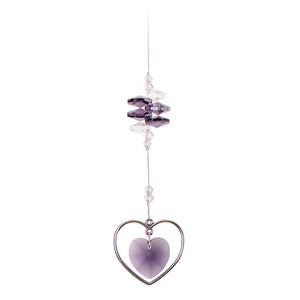 C600 Double Heart Suncatcher - Purple