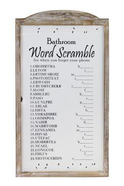 Bathroom Word Scramble (PICKUP ONLY)