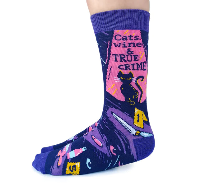 Cats, Wine & Crime Socks - For Her