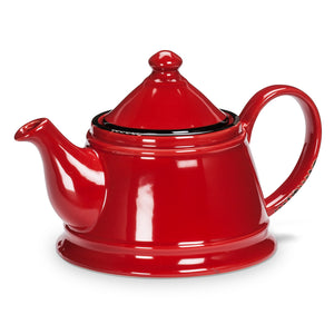 Red Enamel Look Teapot