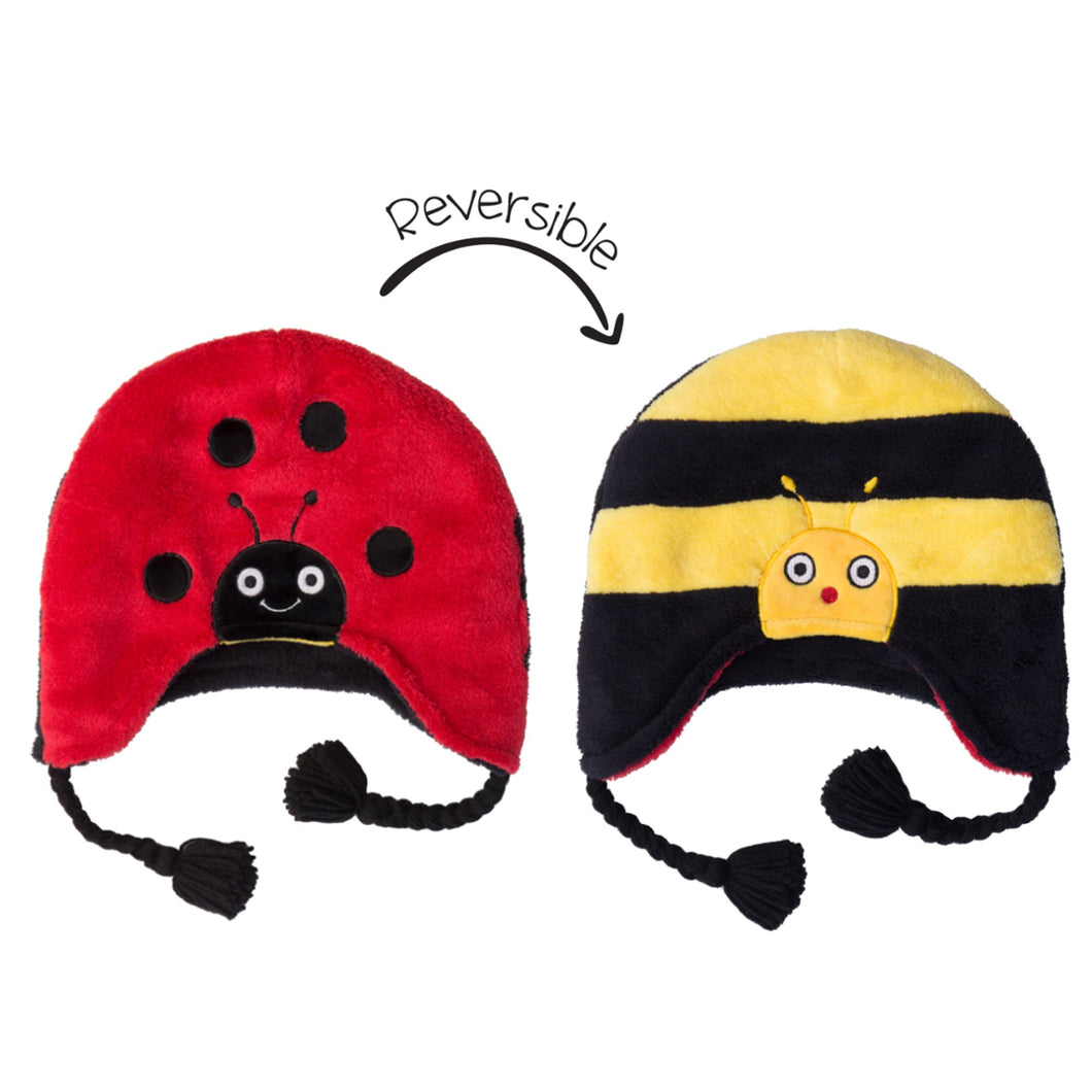 Kids UPF50+ Winter Hat - Ladybug/Bumble Bee