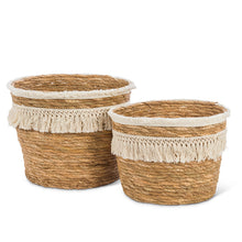 Load image into Gallery viewer, Handwoven Basket With Fringe (PICKUP ONLY)
