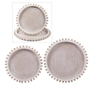 Set/2 Farmhouse Round Serving Trays