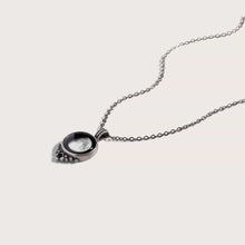 Load image into Gallery viewer, Moonglow Classic Necklace with Black Crystal in Pewter
