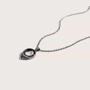 Moonglow Classic Necklace with Black Crystal in Pewter