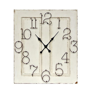 Distressed White Wood Wall Clock (PICKUP ONLY)