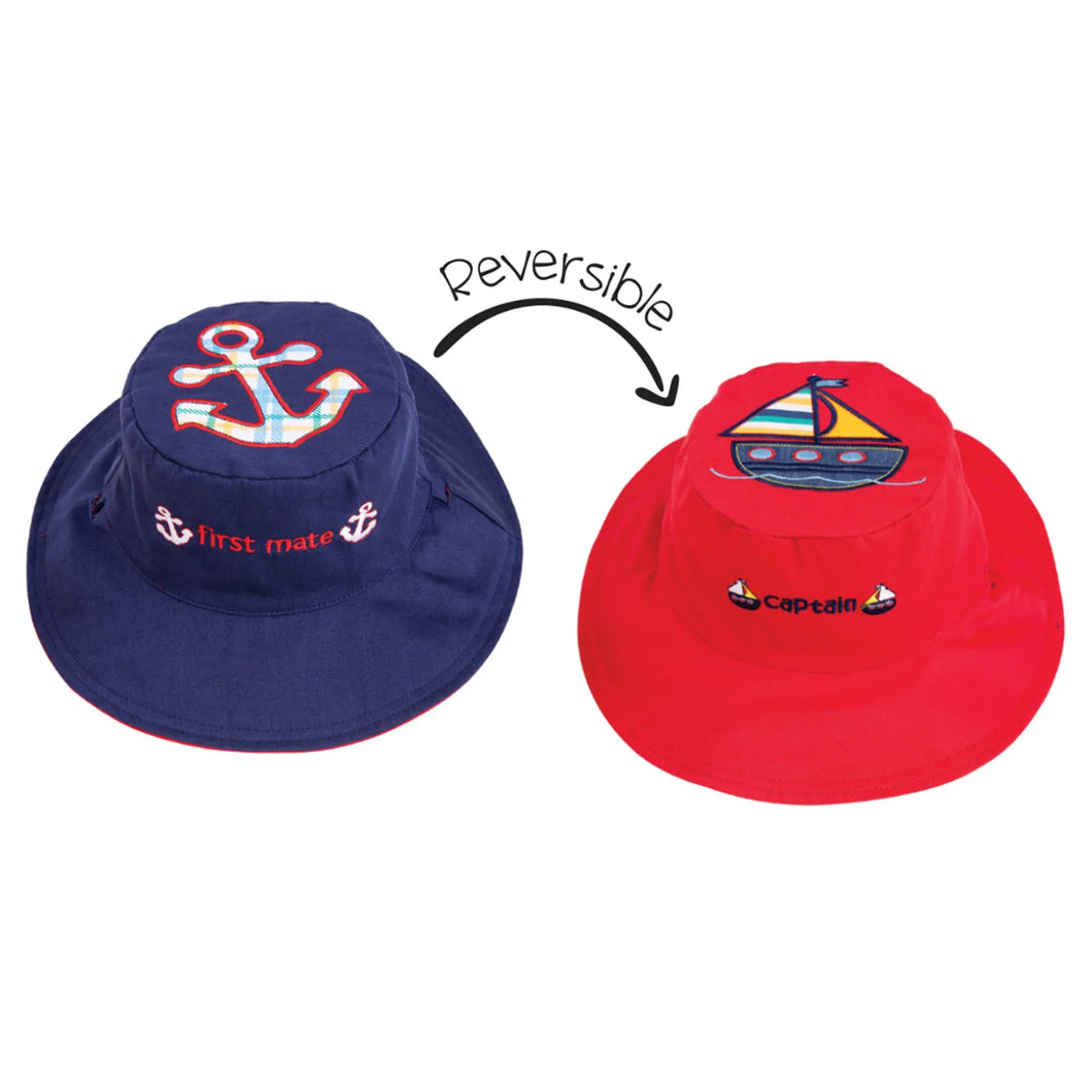 Kids/Baby UPF50+ Sun Hat - Anchor/Sailboat