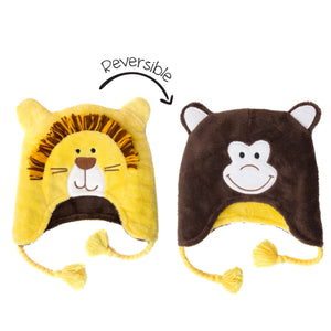 Kids UPF50+ Winter Hat - Lion/Monkey