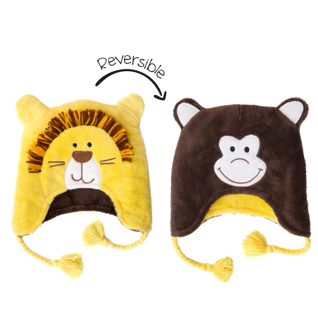 Kids UPF50+ Winter Hat - Lion/Monkey