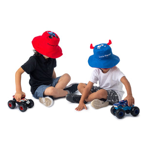 Kids UPF50+ Sun Hat - Monster/Car